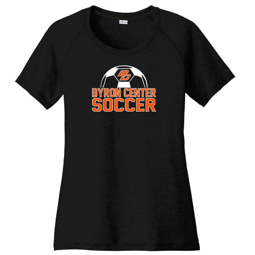 Byron Center Soccer - Women's Tri-Blend Scoop Neck Raglan Tee