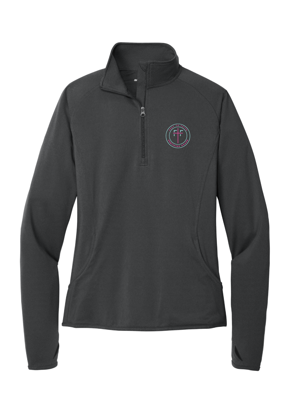 Fast to Faith - Women's Q-Zip, Coaches Only (multiple colors)